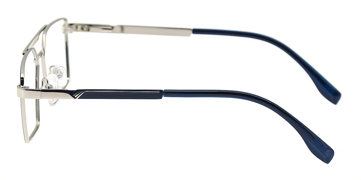 Blue Silver Geometric Chic Simple Metal Eyeglasses