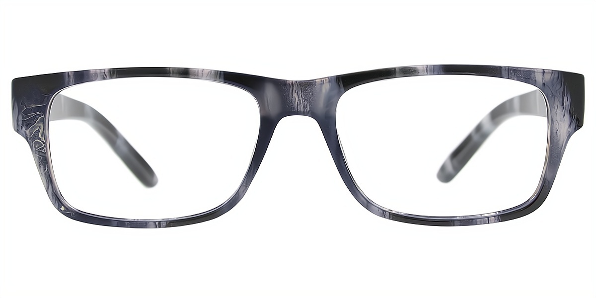 Black Rectangle Retro Plastic Eyeglasses