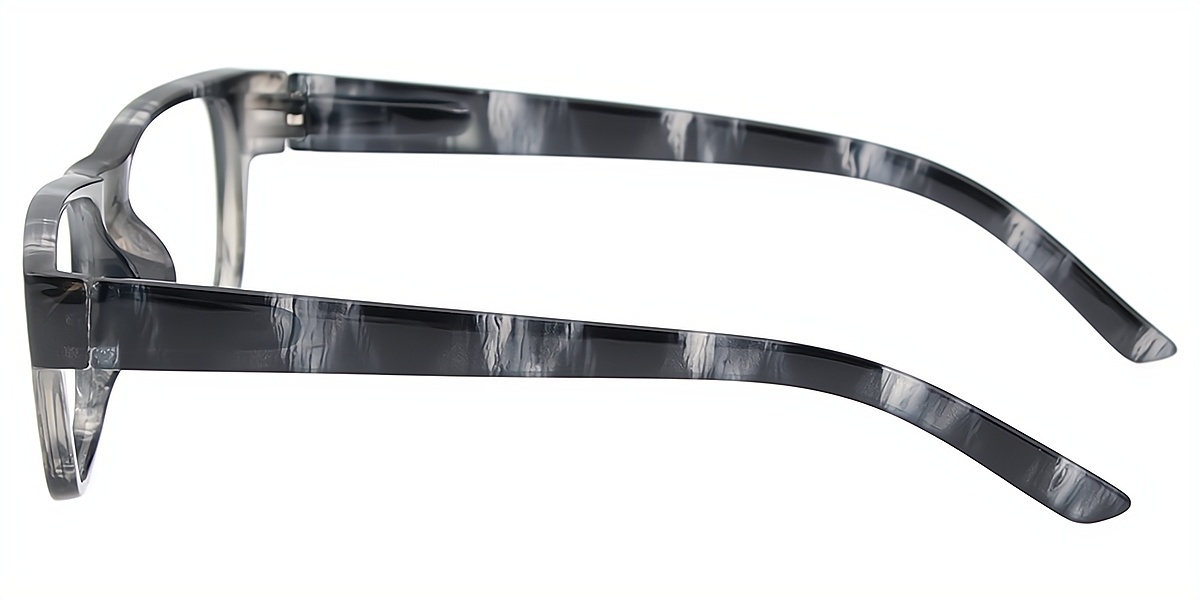 Black Rectangle Retro Plastic Eyeglasses