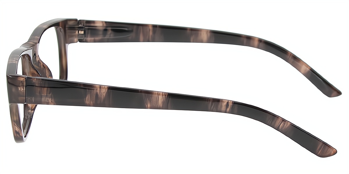 Brown Rectangle Retro Plastic Eyeglasses