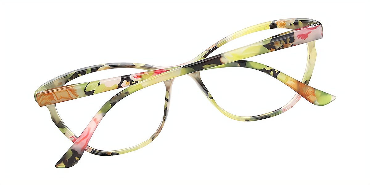 Green Cat Eye Fancy TR90 Eyeglasses