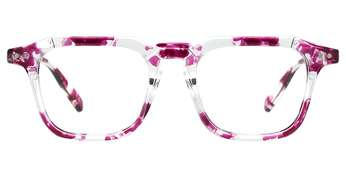Purple Geometric Fancy Plastic Eyeglasses