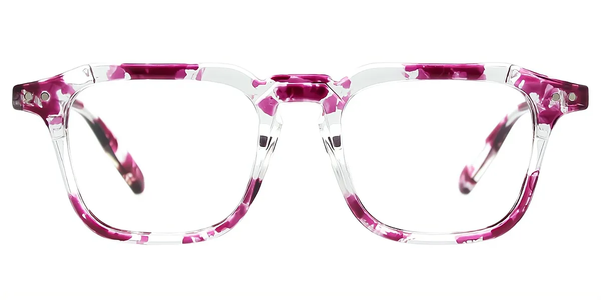 Purple Geometric Fancy Plastic Eyeglasses