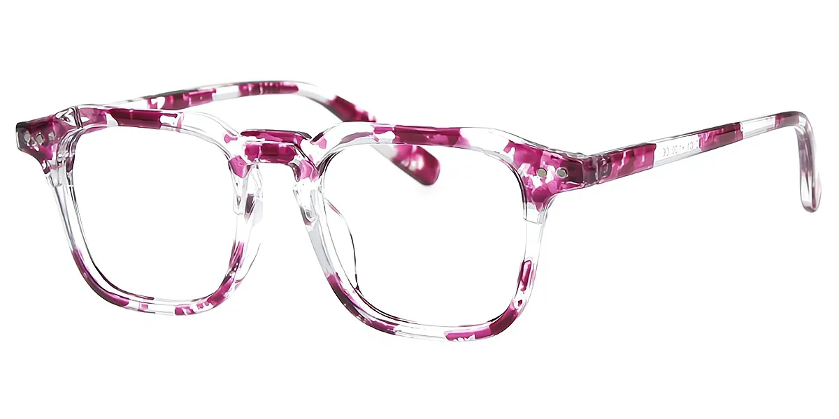 Purple Geometric Fancy Plastic Eyeglasses