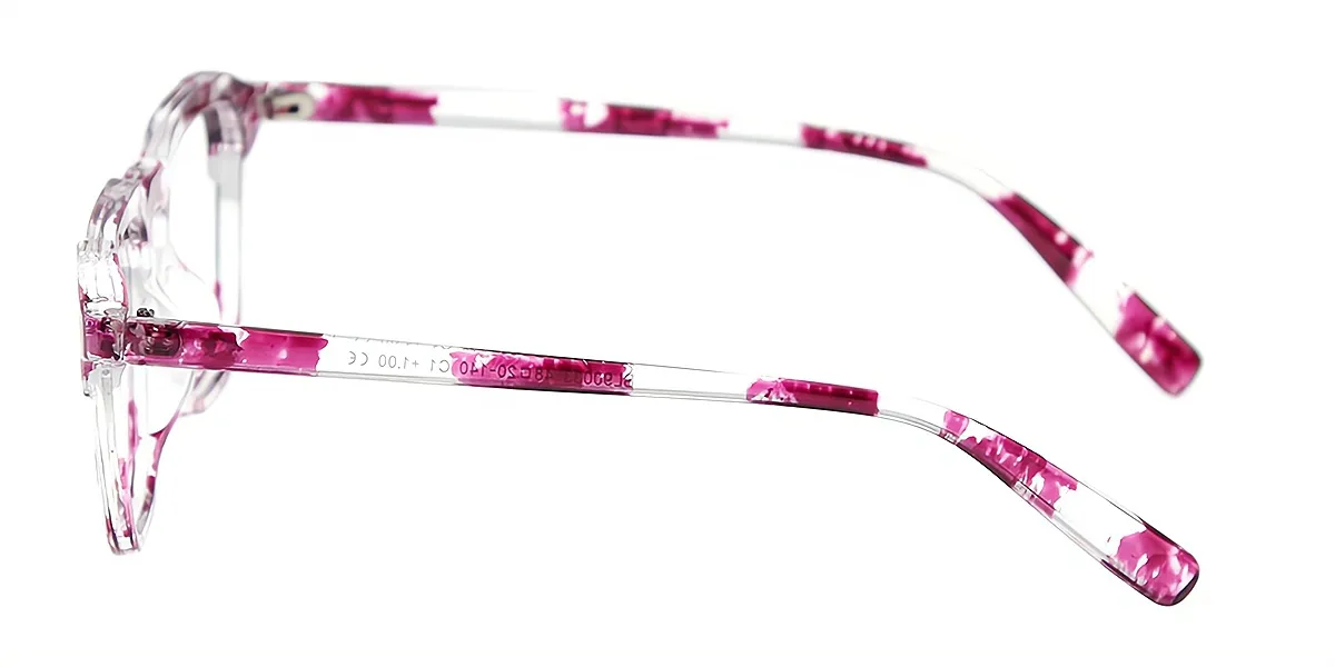 Purple Geometric Fancy Plastic Eyeglasses