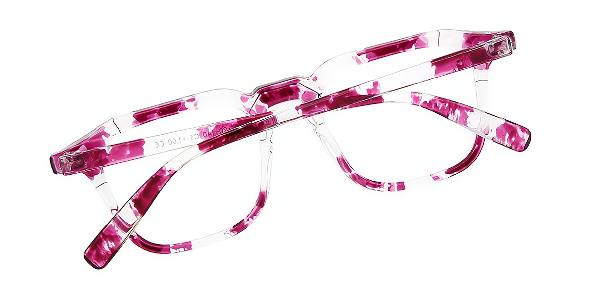 Purple Geometric Fancy Plastic Eyeglasses
