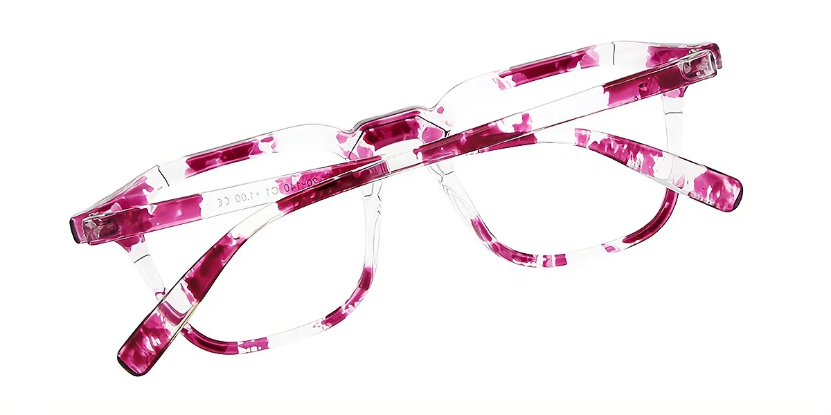 Purple Geometric Fancy Plastic Eyeglasses