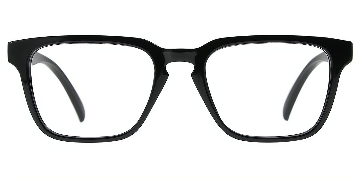 Black Rectangle Chic Plastic Eyeglasses