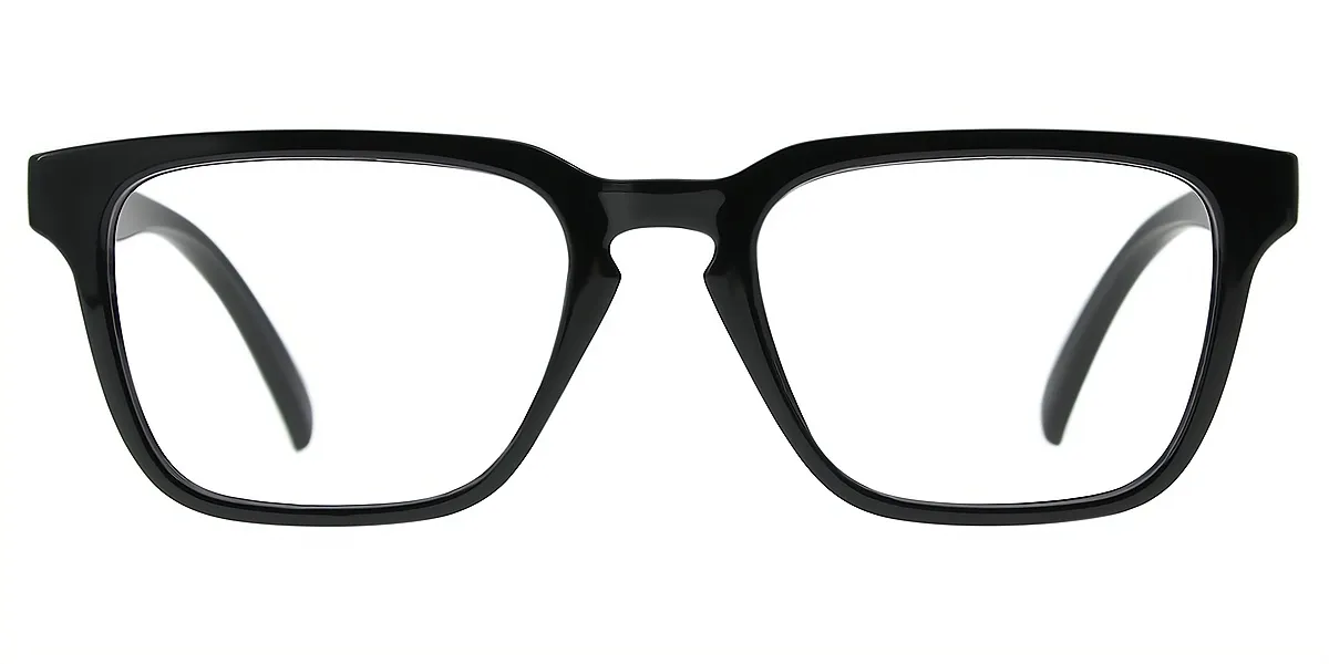 Black Rectangle Chic Plastic Eyeglasses