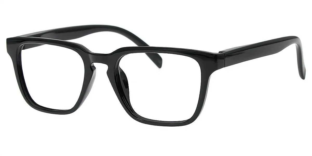 Black Rectangle Chic Plastic Eyeglasses