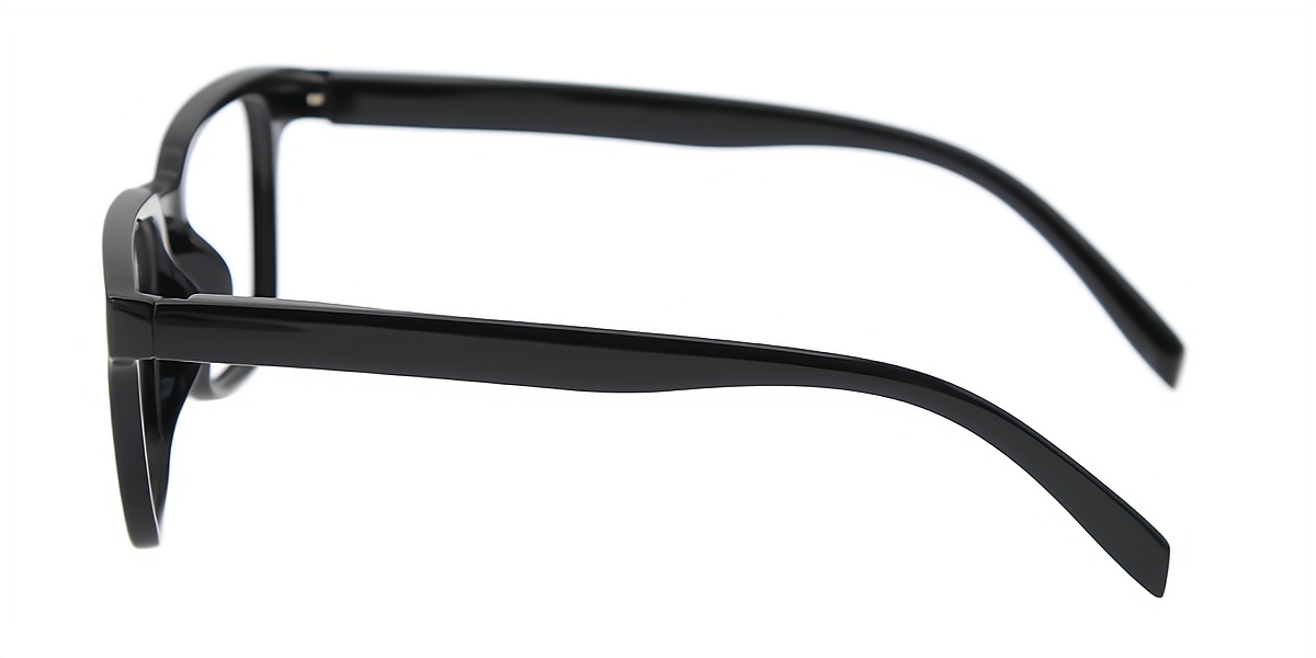 Black Rectangle Chic Plastic Eyeglasses