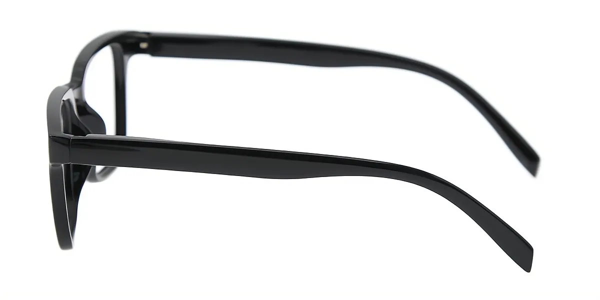 Black Rectangle Chic Plastic Eyeglasses