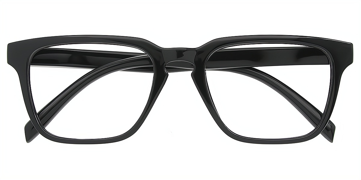 Black Rectangle Chic Plastic Eyeglasses