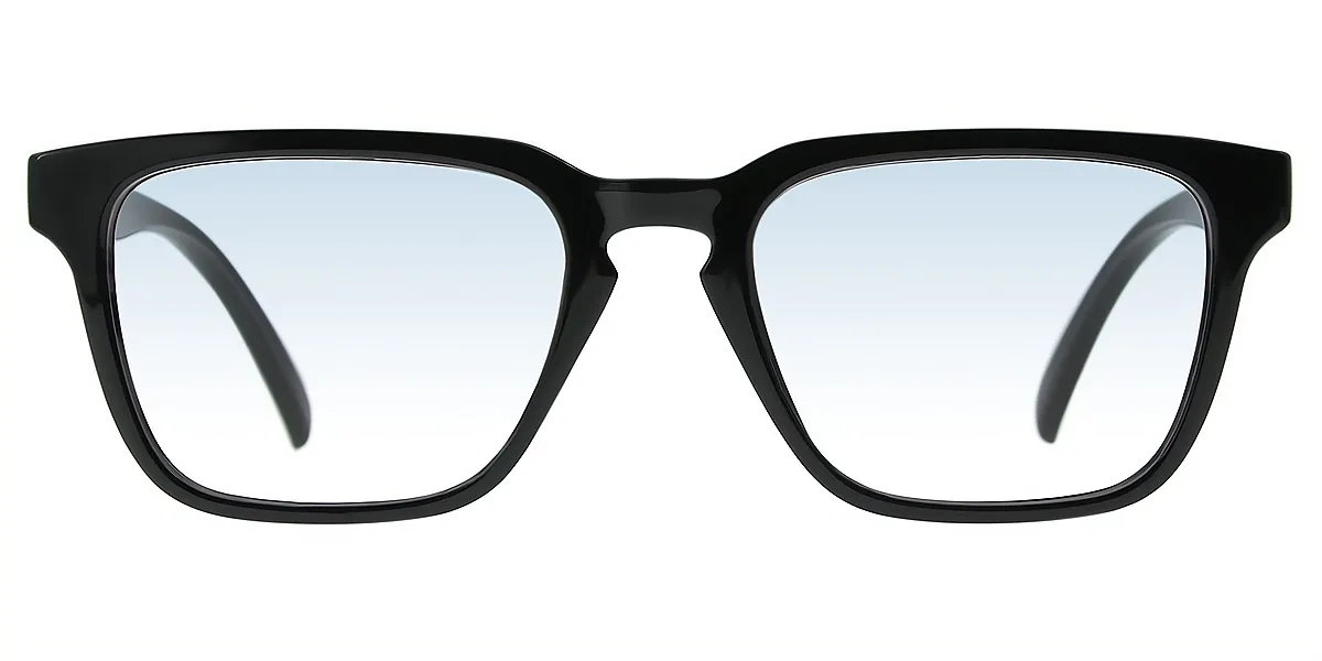 Black Rectangle Chic Plastic Eyeglasses