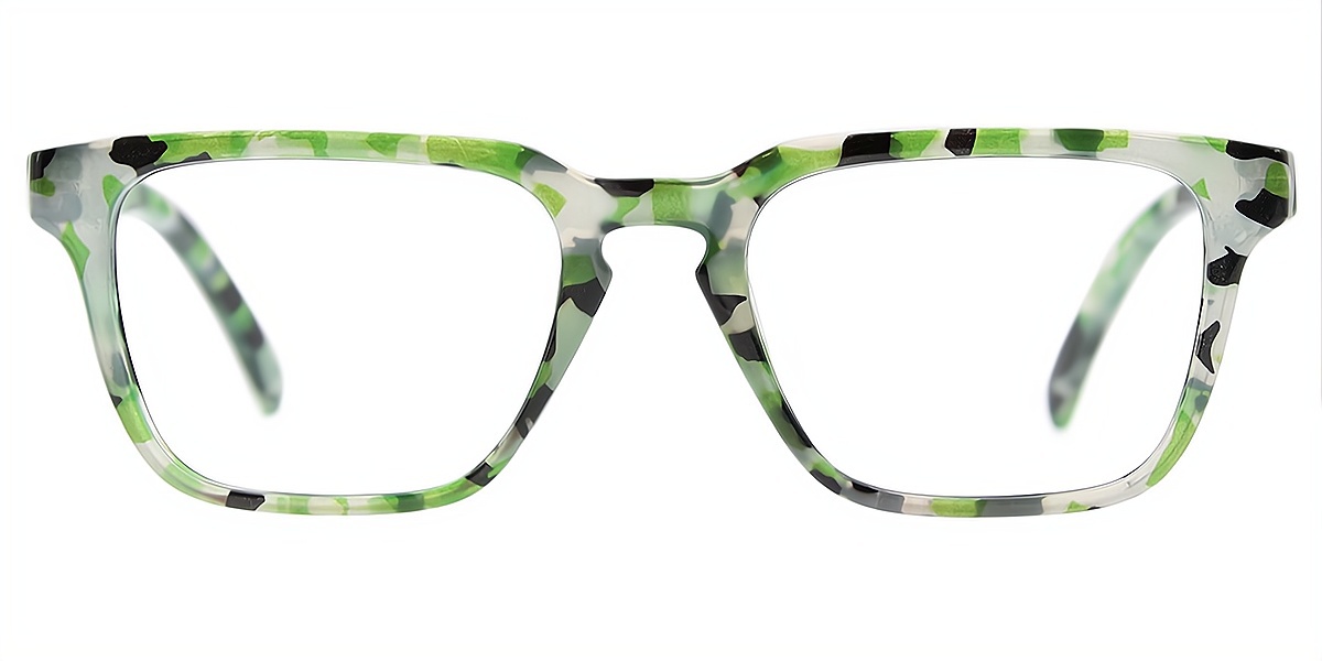 Green Horn Chic Plastic Eyeglasses