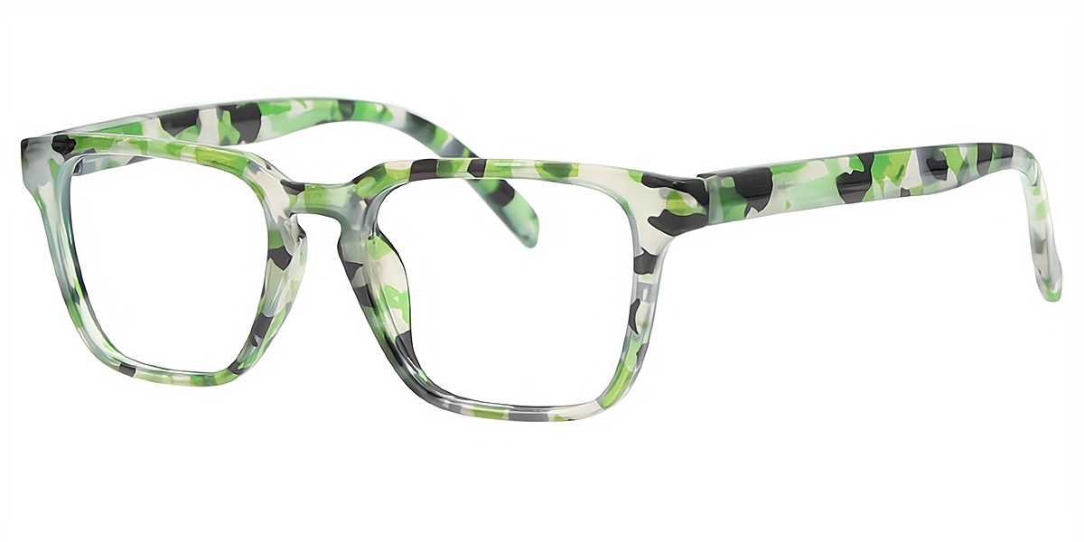 Green Horn Chic Plastic Eyeglasses