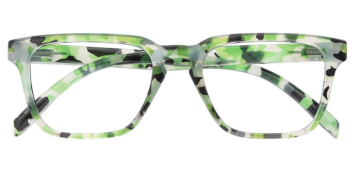 Green Horn Chic Plastic Eyeglasses