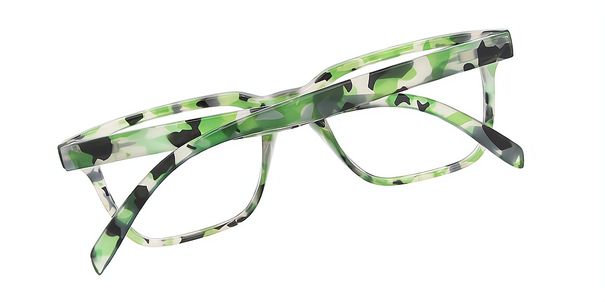 Green Horn Chic Plastic Eyeglasses