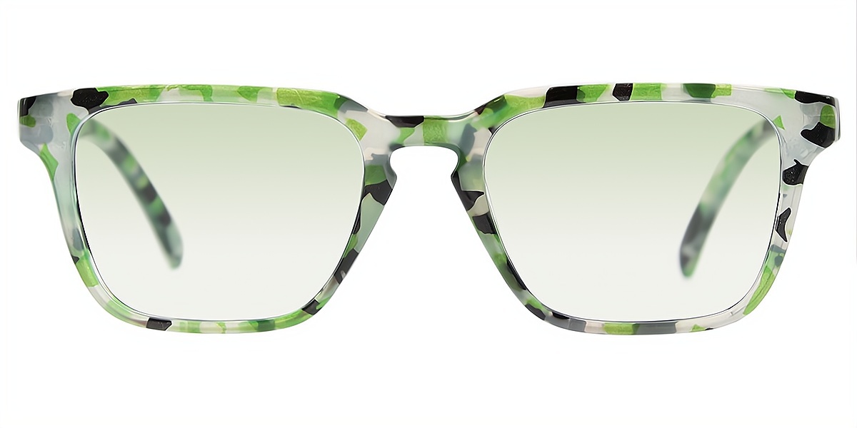 Green Horn Chic Plastic Eyeglasses