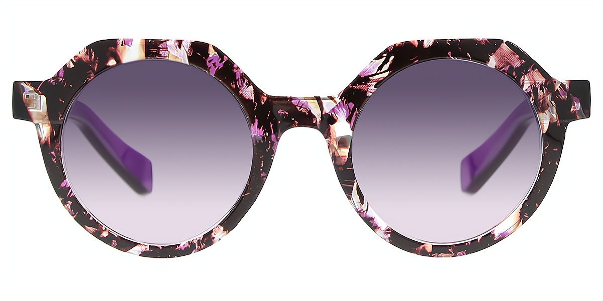 Purple Geometric Hipster Plastic Eyeglasses