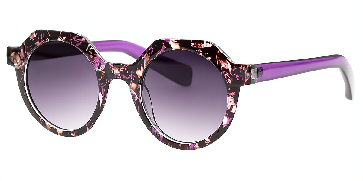 Purple Geometric Hipster Plastic Eyeglasses