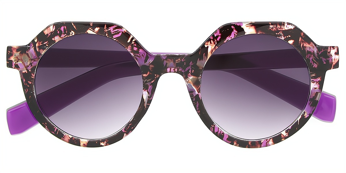 Purple Geometric Hipster Plastic Eyeglasses