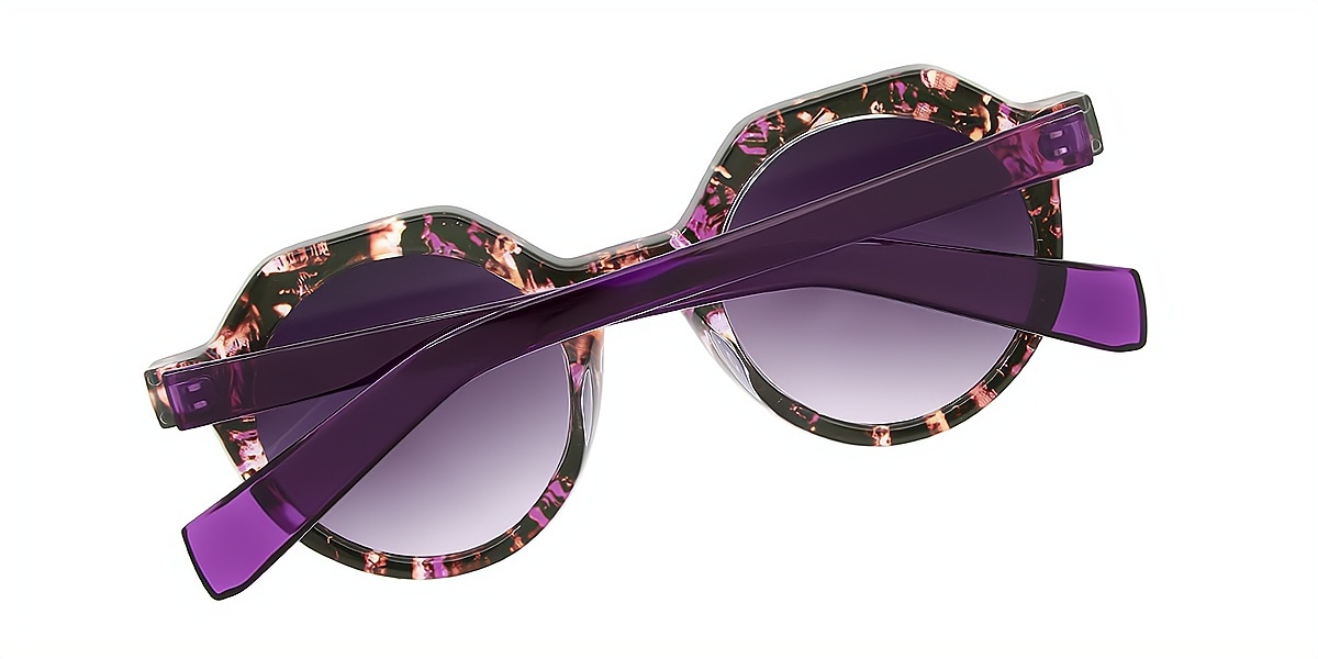 Purple Geometric Hipster Plastic Eyeglasses