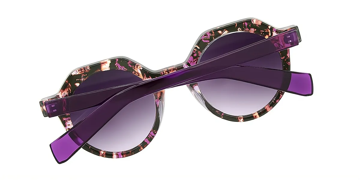 Purple Geometric Hipster Plastic Eyeglasses