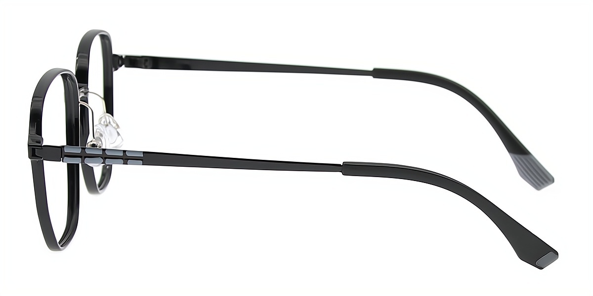 Black Geometric Simple TR90 Eyeglasses