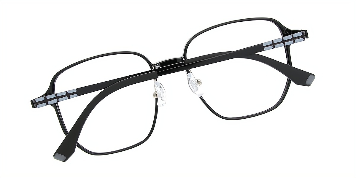 Black Geometric Simple TR90 Eyeglasses