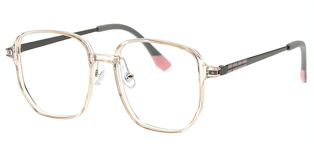 Brown Geometric Simple TR90 Eyeglasses