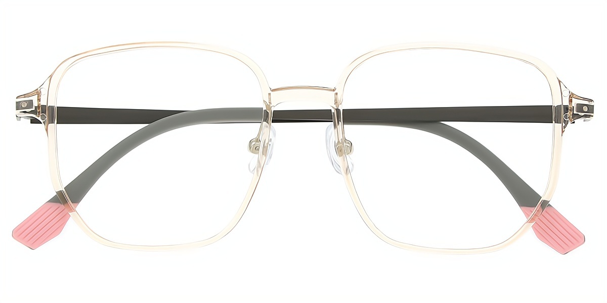 Brown Geometric Simple TR90 Eyeglasses