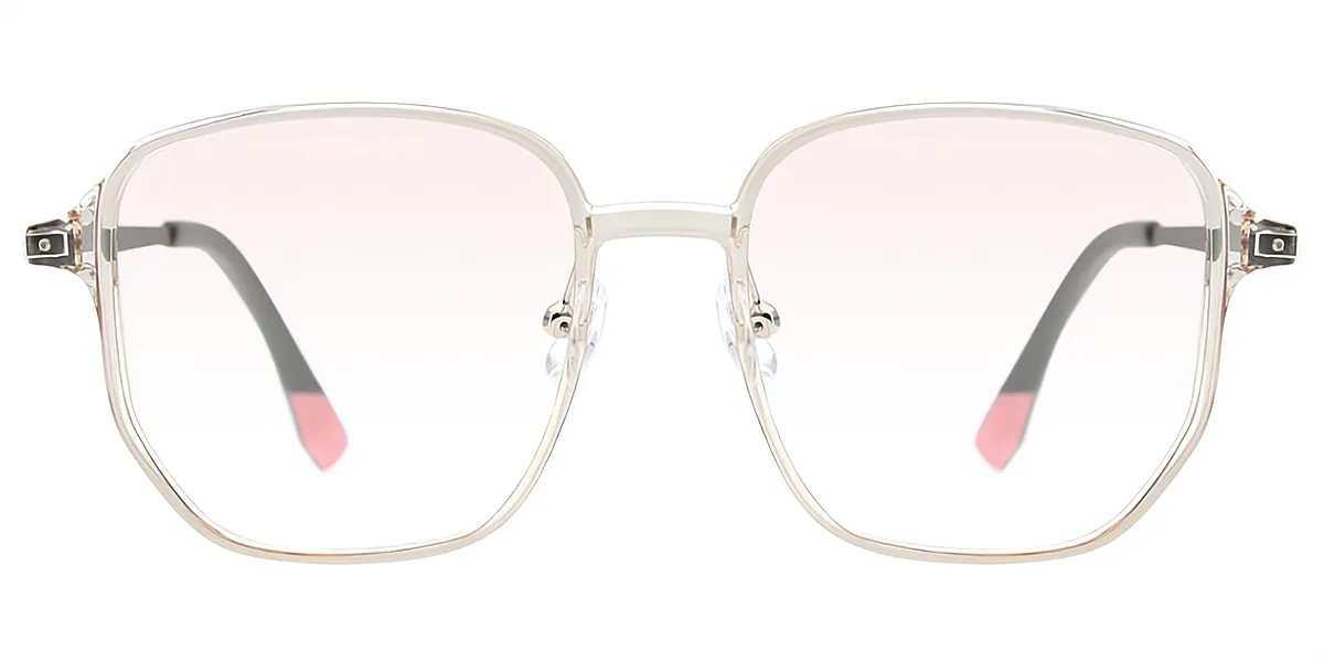 Brown Geometric Simple TR90 Eyeglasses