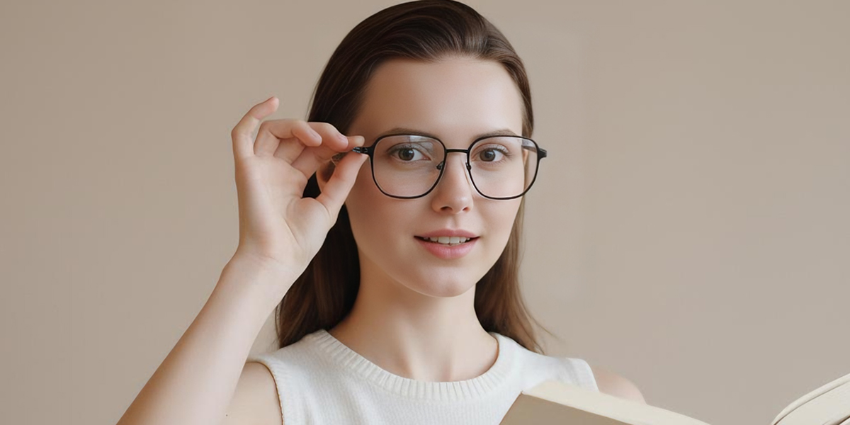 Black Geometric Simple TR90 Eyeglasses