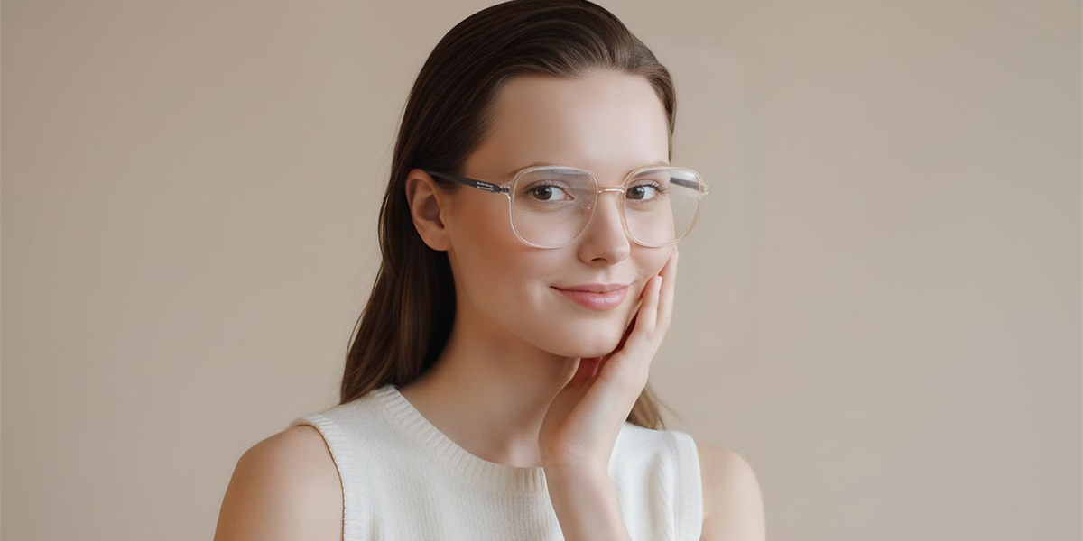 Brown Geometric Simple TR90 Eyeglasses