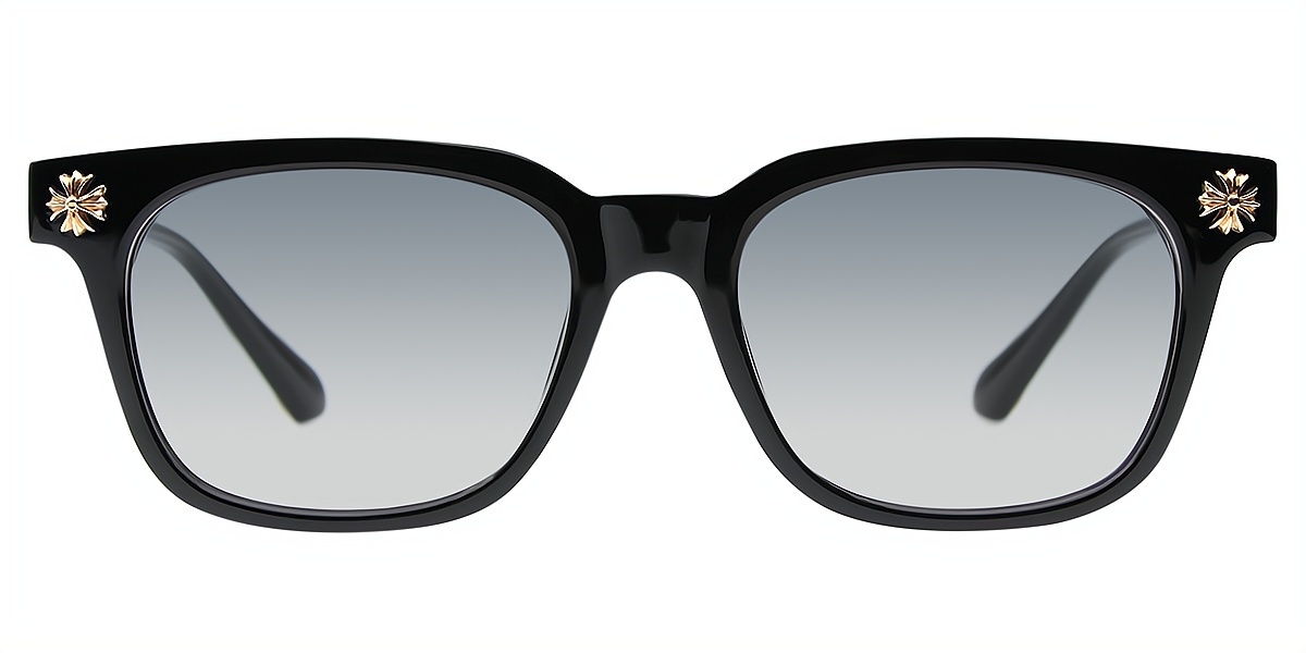 Black Rectangle Classic Plastic Eyeglasses
