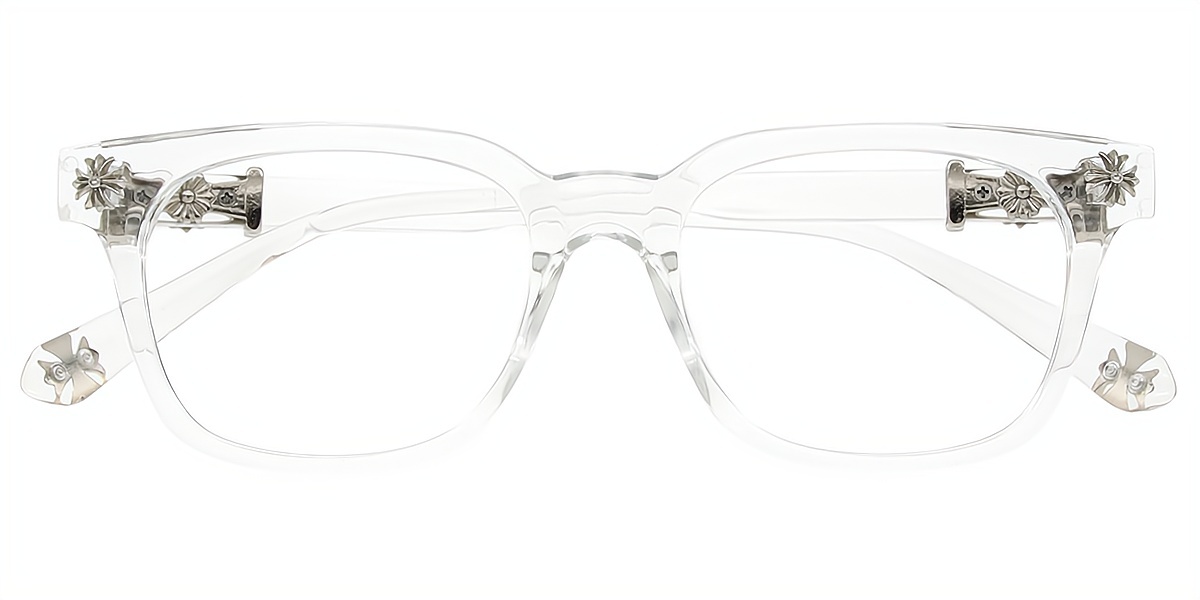 Clear Rectangle Classic Plastic Eyeglasses