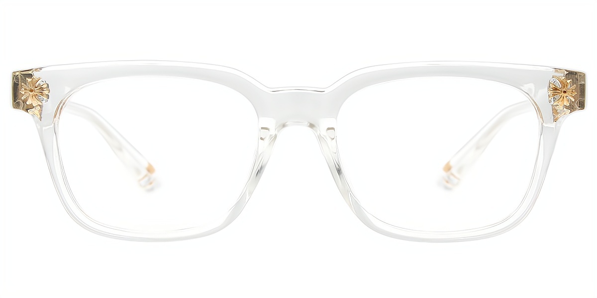 Clear Golden Horn Classic Plastic Eyeglasses