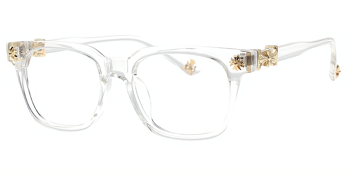 Clear Golden Horn Classic Plastic Eyeglasses