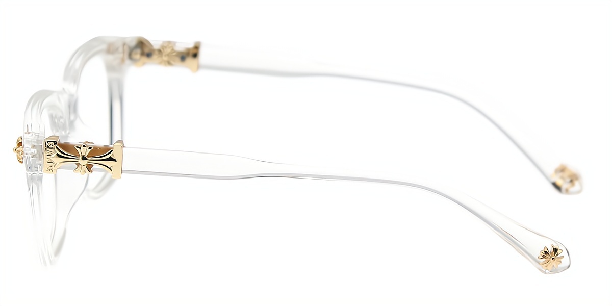 Clear Golden Horn Classic Plastic Eyeglasses