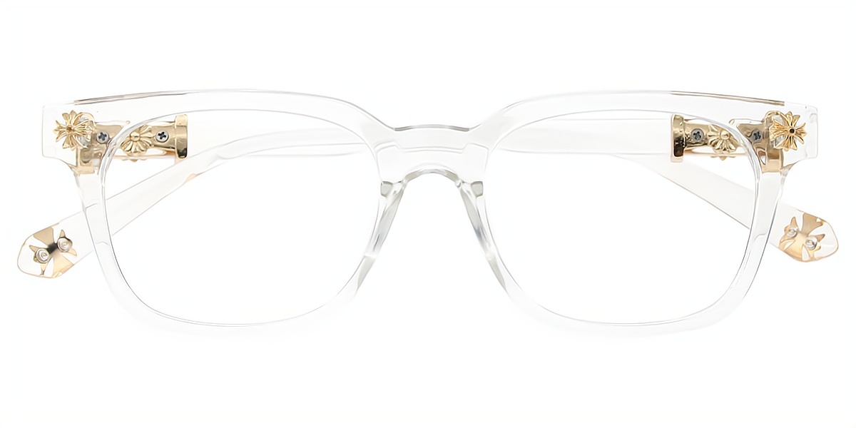 Clear Golden Horn Classic Plastic Eyeglasses
