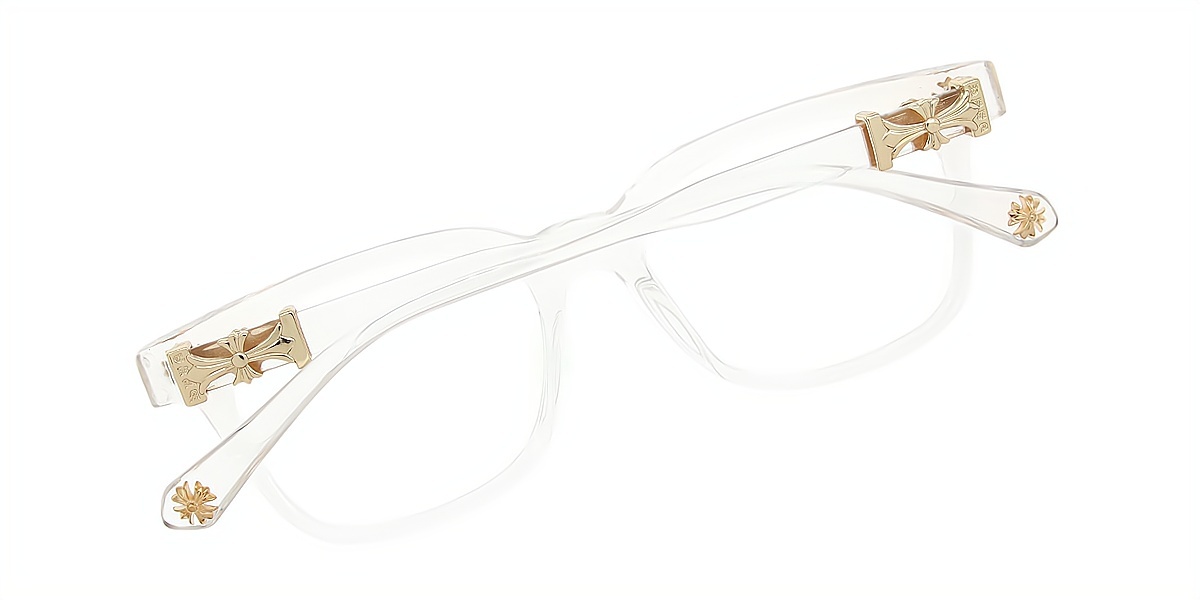 Clear Golden Horn Classic Plastic Eyeglasses