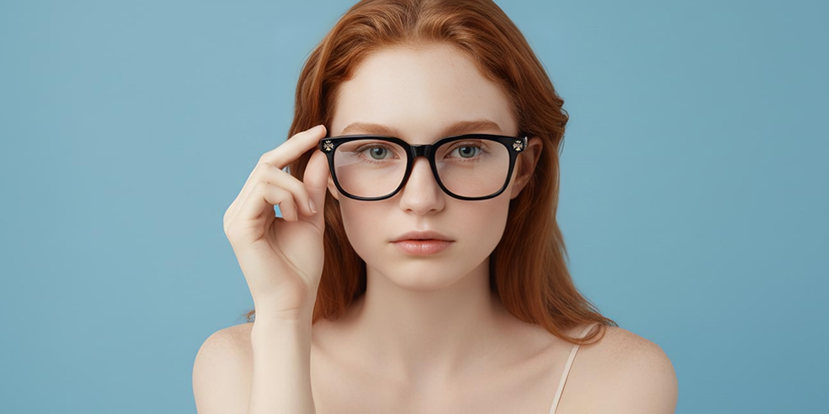 Black Horn Classic Plastic Eyeglasses