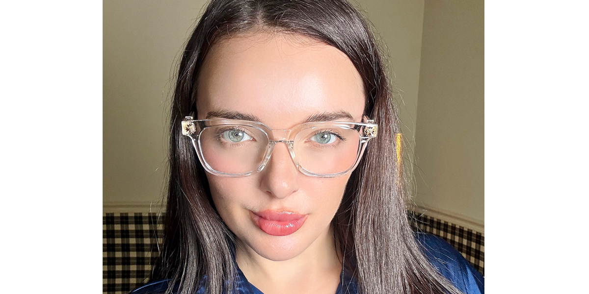 Clear Golden Horn Classic Plastic Eyeglasses