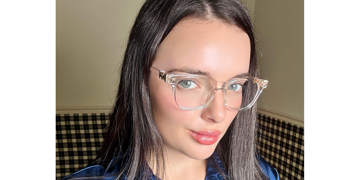 Clear Golden Horn Classic Plastic Eyeglasses