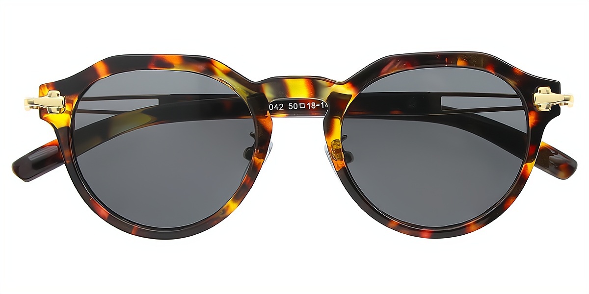 Tortoise Geometric Geek-Chic Mixed Materials Eyeglasses