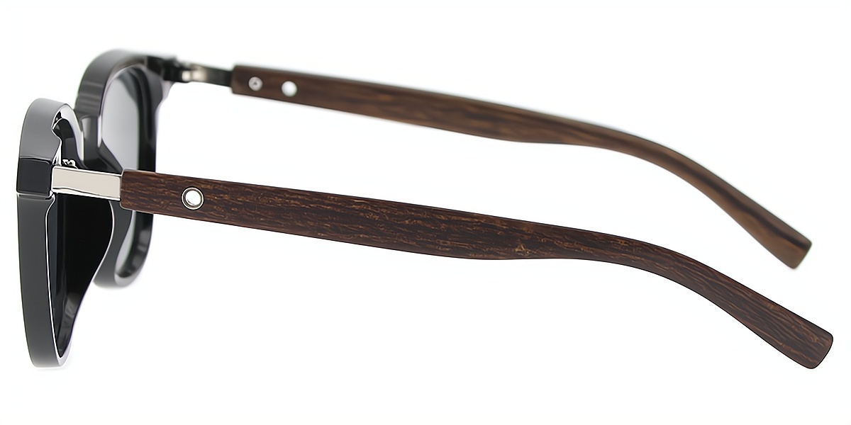 Black Oval Geek-Chic Plastic Eyeglasses