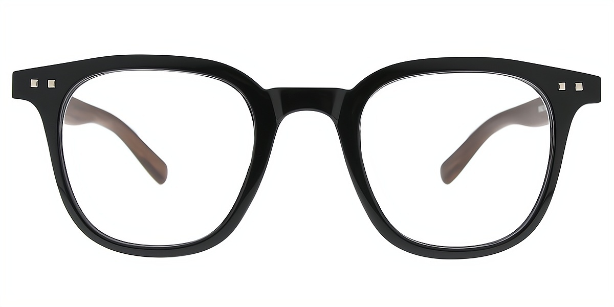 Black Oval Geek-Chic Plastic Eyeglasses