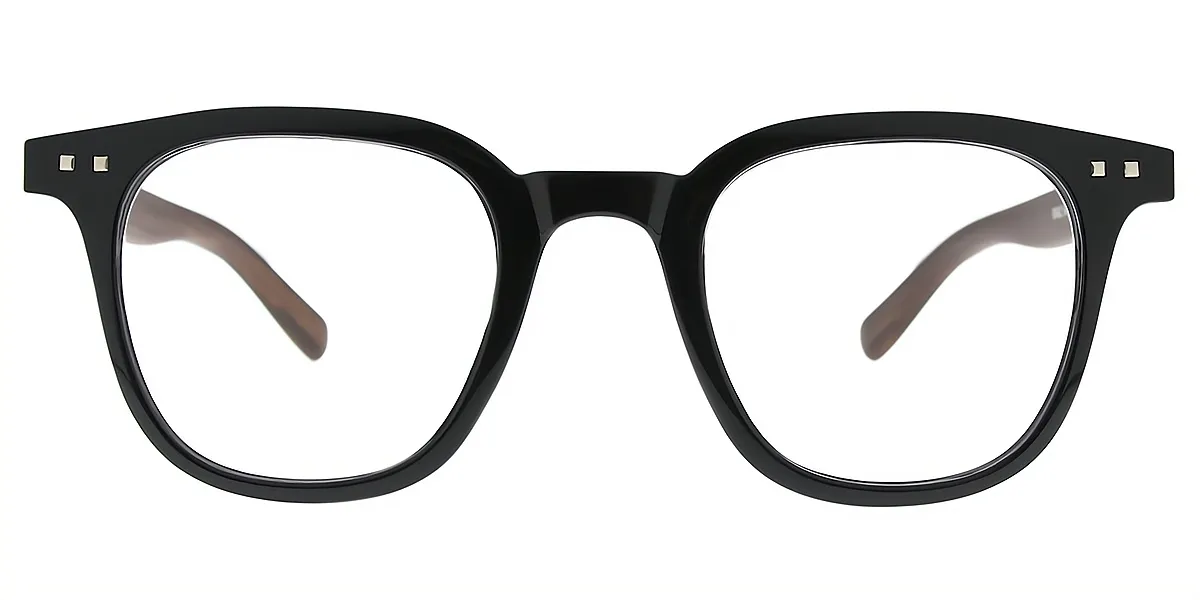 Black Oval Geek-Chic Plastic Eyeglasses