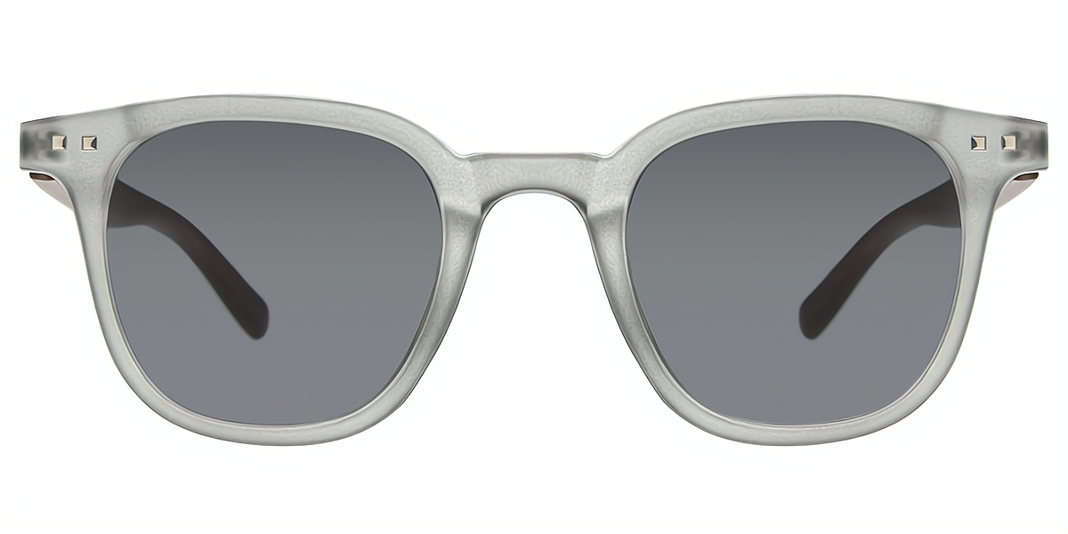 Gray Oval Geek-Chic Plastic Eyeglasses